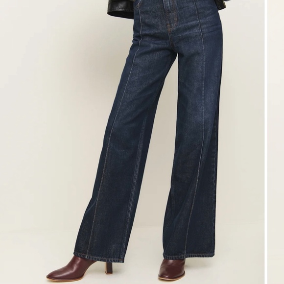 Reformation Cary High Rise Slouchy Wide Leg Jeans Blue - Size 26 - Picture 4 of 4